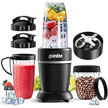 Ganiza Blender for Smoothies, 14 Pcs Smoothie Blender for Kitchen, Max 1300W Portable Blenders for Shakes Ice Crushing Grinding &amp; More with 2 X 37 oz, 23 oz Cups, Perfect for Home &amp; On - the - Go