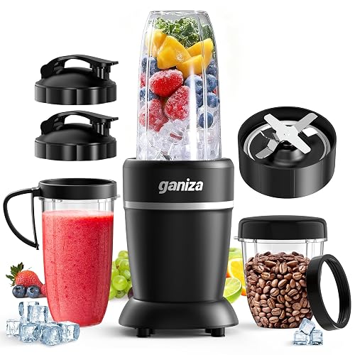 Ganiza Smoothie Blender Max 1300W, Personal Kitchen Blender & Grinder