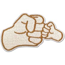 FANCIBAND Fist Bump Patch - 2.99" Daddy and Son Applique Embroidered Iron On Patches for Jackets Sew On Patches for Clothing Tracker Hat, Backpacks, Jeans Father's Day for Dad/Grandpa/Husband DIY