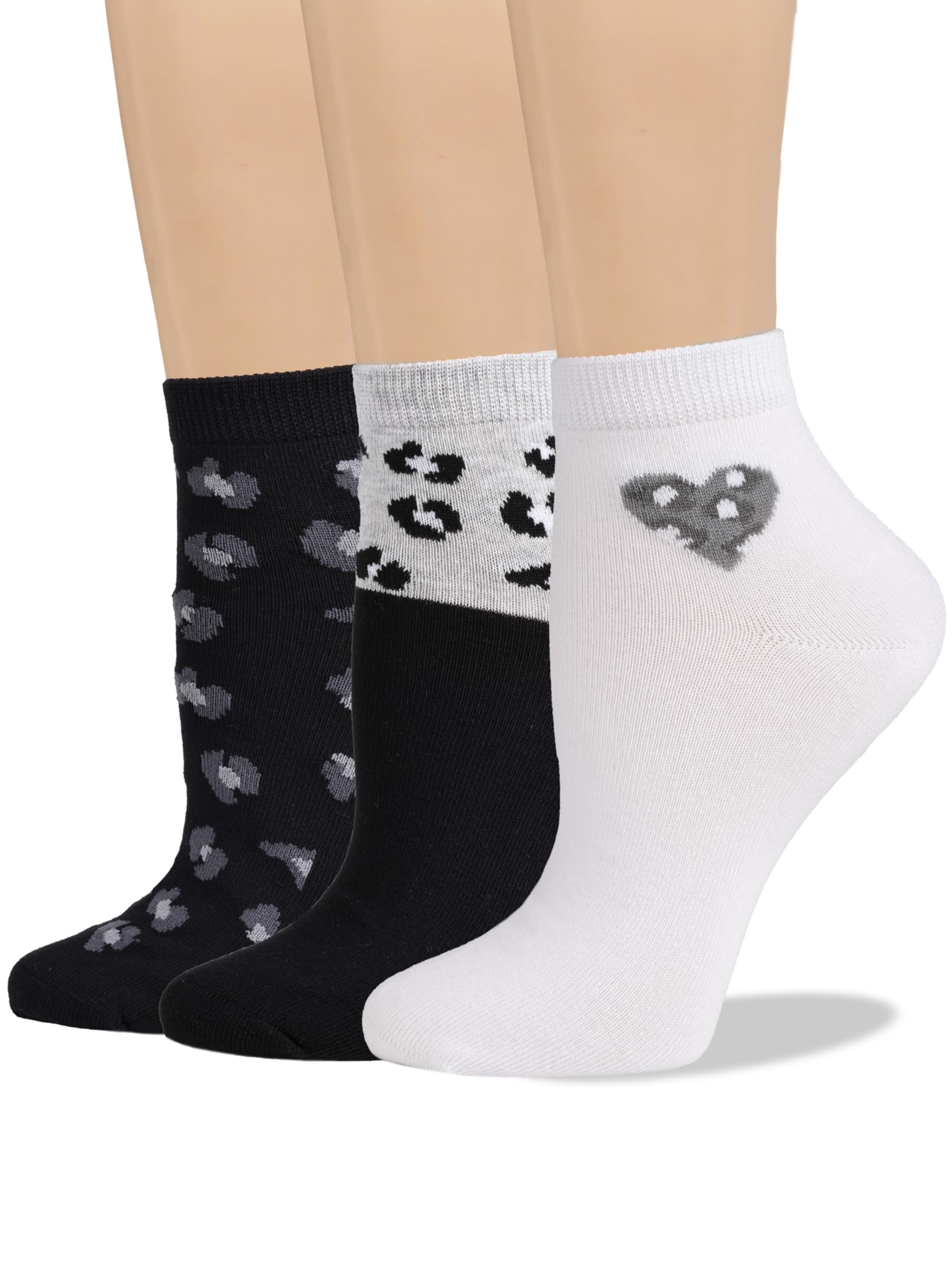 COTTON DAY Women's Soft Combed Cotton Socks Seamless Toe Black White Navy