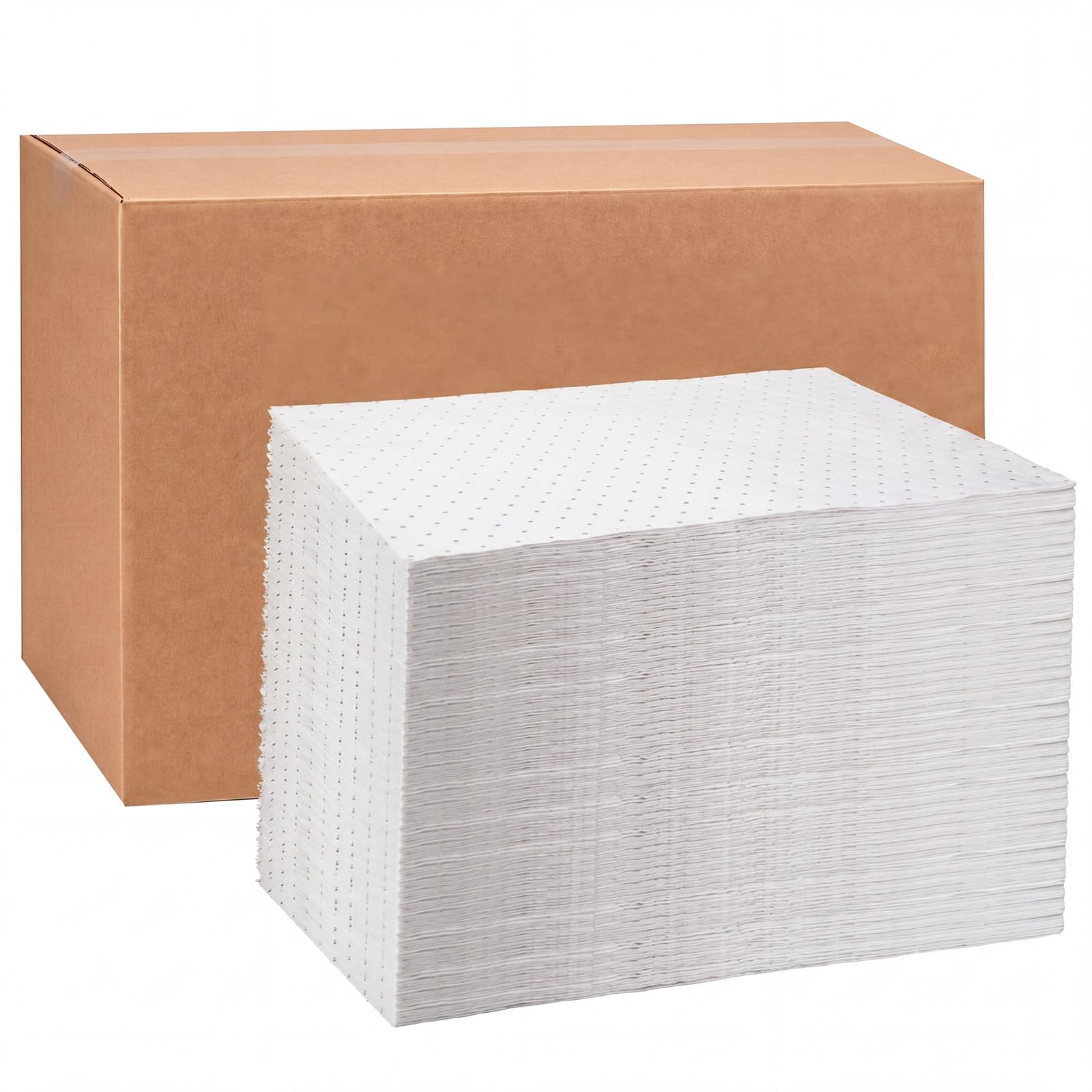 Hoolerry 100 Pcs Oil Absorbent Pad for Spill, 15 x 17 Inch, White