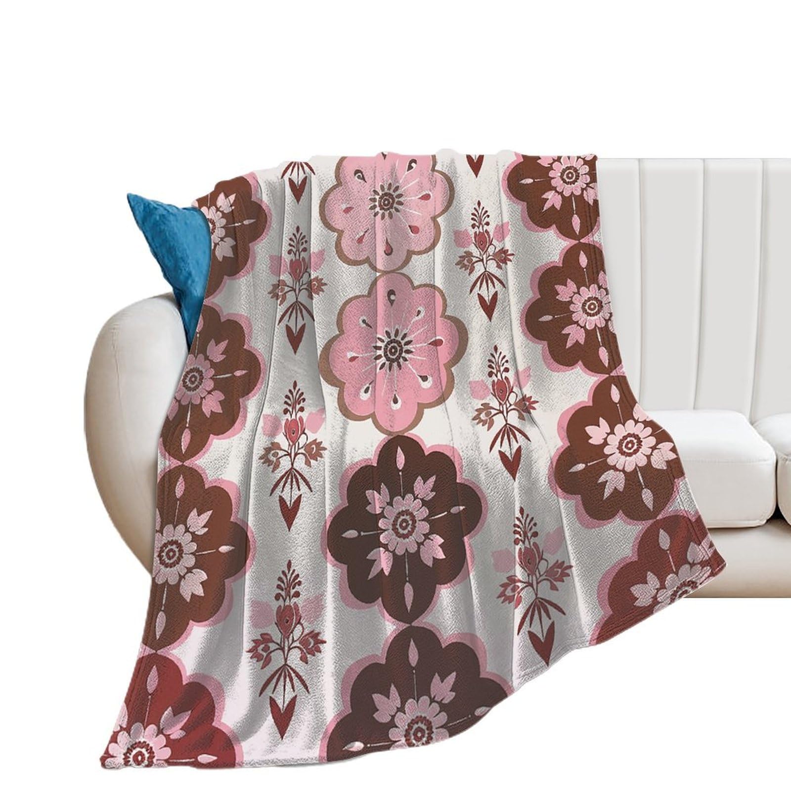 Couverture de lit en flanelle chaude, idée cadeau douceur marron