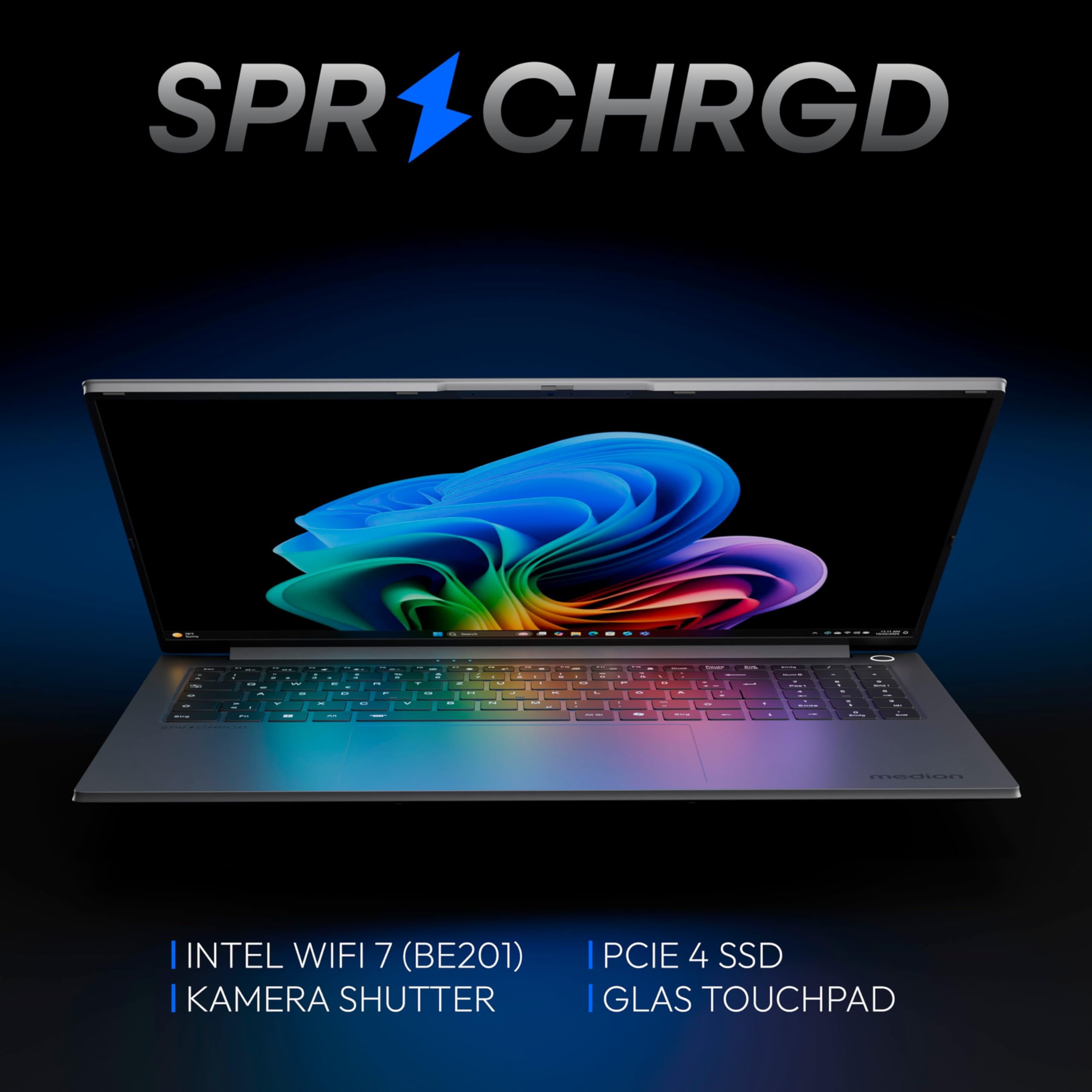 MEDION SPRCHRGD 16 S1 40,6 cm (16" Zoll 120Hz 2.8K OLED) Laptop (Copilot+ PC, Core Ultra 5 228V, 32GB DDR5 RAM, 512GB SSD, Windows 11 Home)