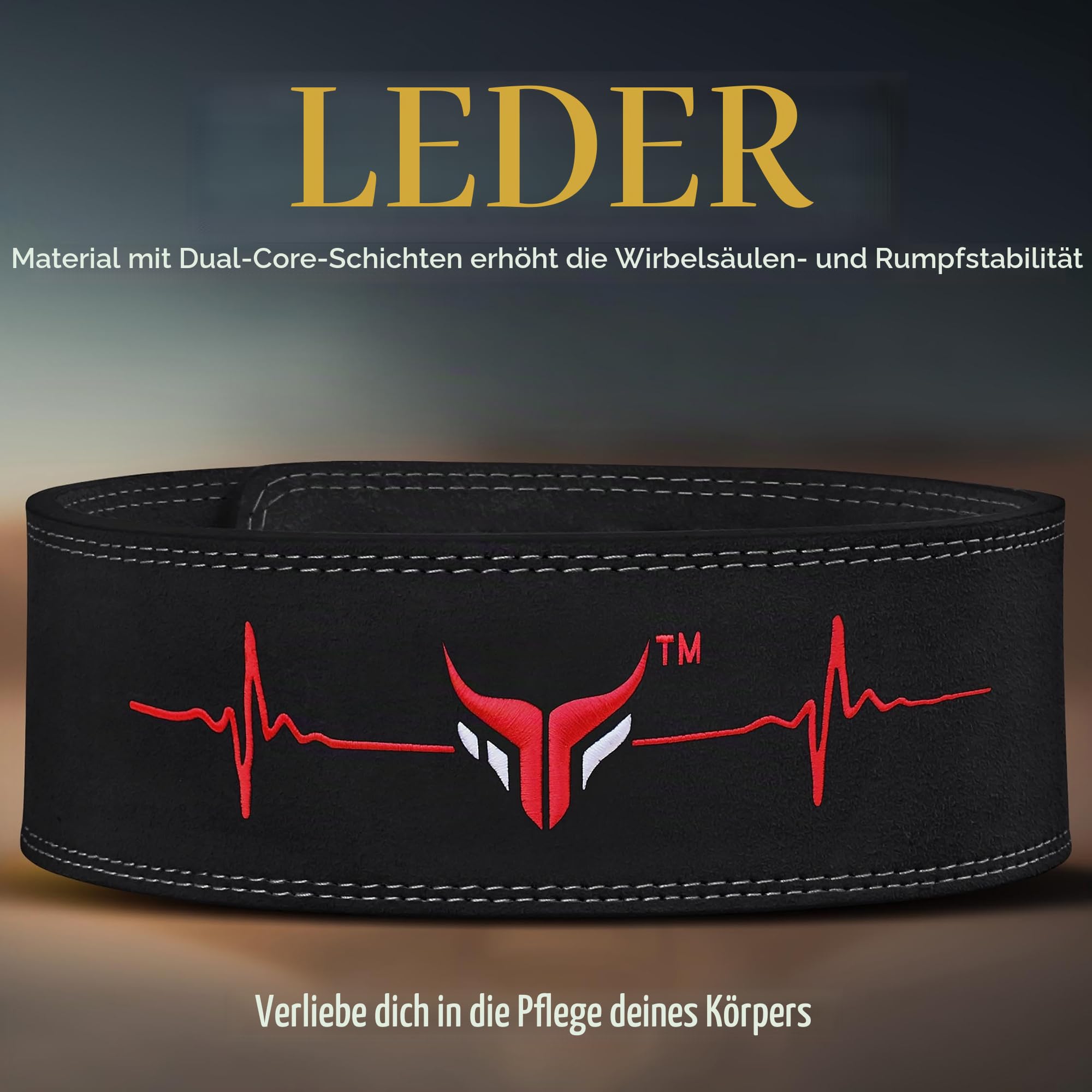 Mytra Fusion gewichthebergürtel with Lever Buckle gewichthebergürtel herren and damen 4" breit Echtes Leder Lifting Belt für Fitnessstudio, Training, Fitness und Workout