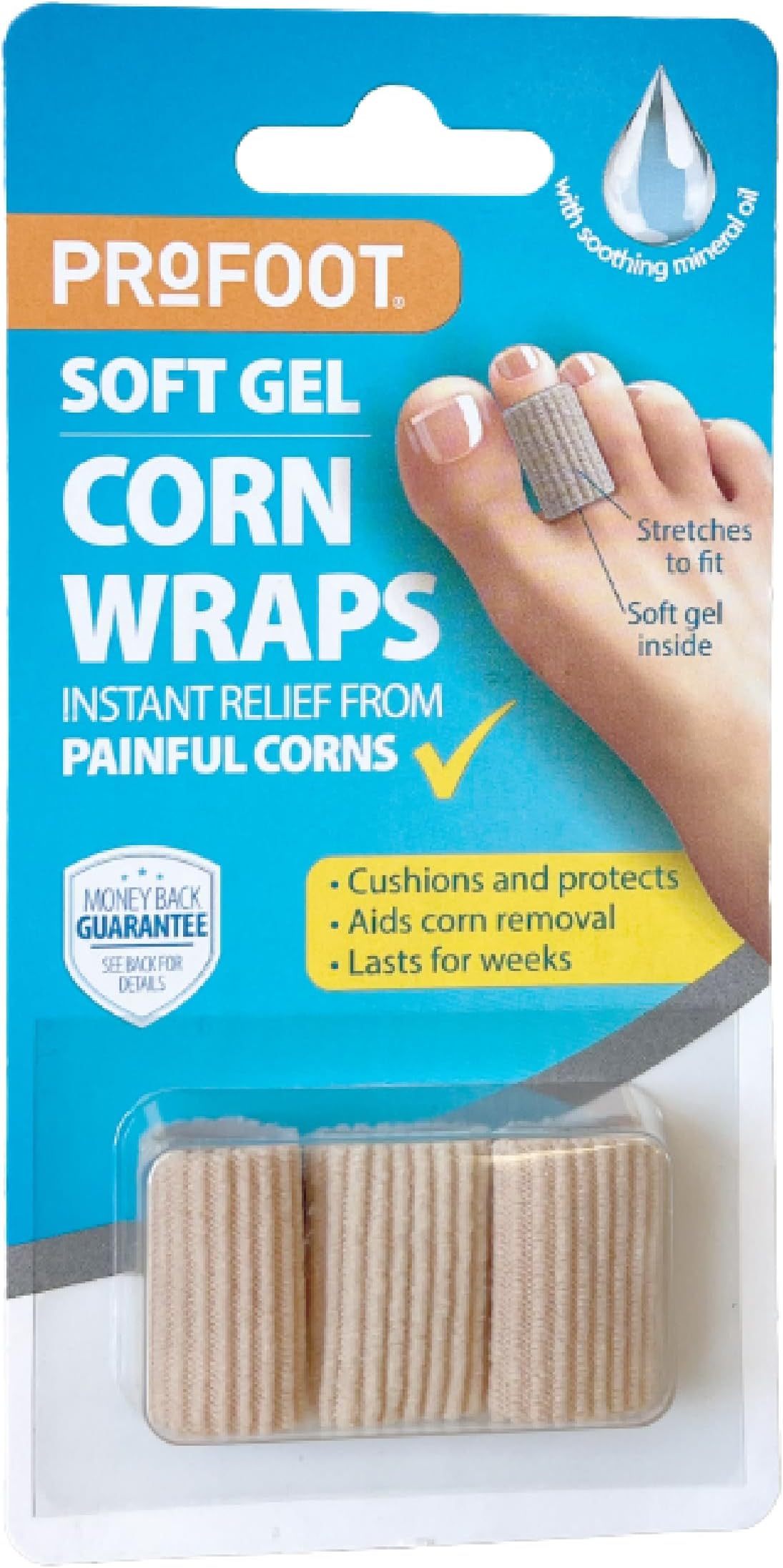 Profoot Soft Gel Corn Wraps - Pack of 3 Wraps
