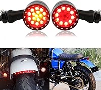 Vista 11 de Rich Choices 2 luces LED negras de 15 para motocicleta, luz de freno, intermitente, luz ámbar compatible con moto de calle, chopper, moto de tierra