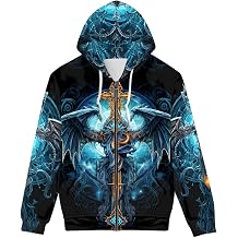 GLUDEAR Unisex Realistic 3D Digital Print Full Zip Hoodie Jackets Hooded Sweatshirt