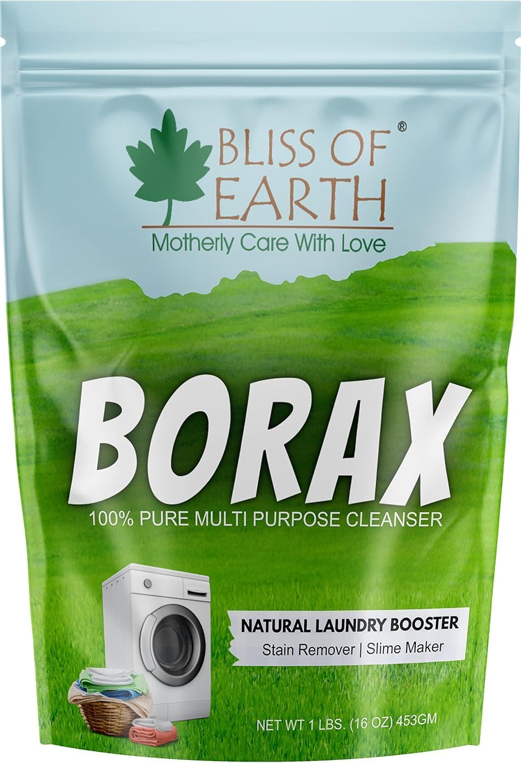 Bliss of Earth Borax Powder for Insects, Ant & Bugs Control, Borax Powder as Laundry Booster, Natural Cleaning Agent & Deodorizer, Stain Remover, & Home Cleaning – 453GM