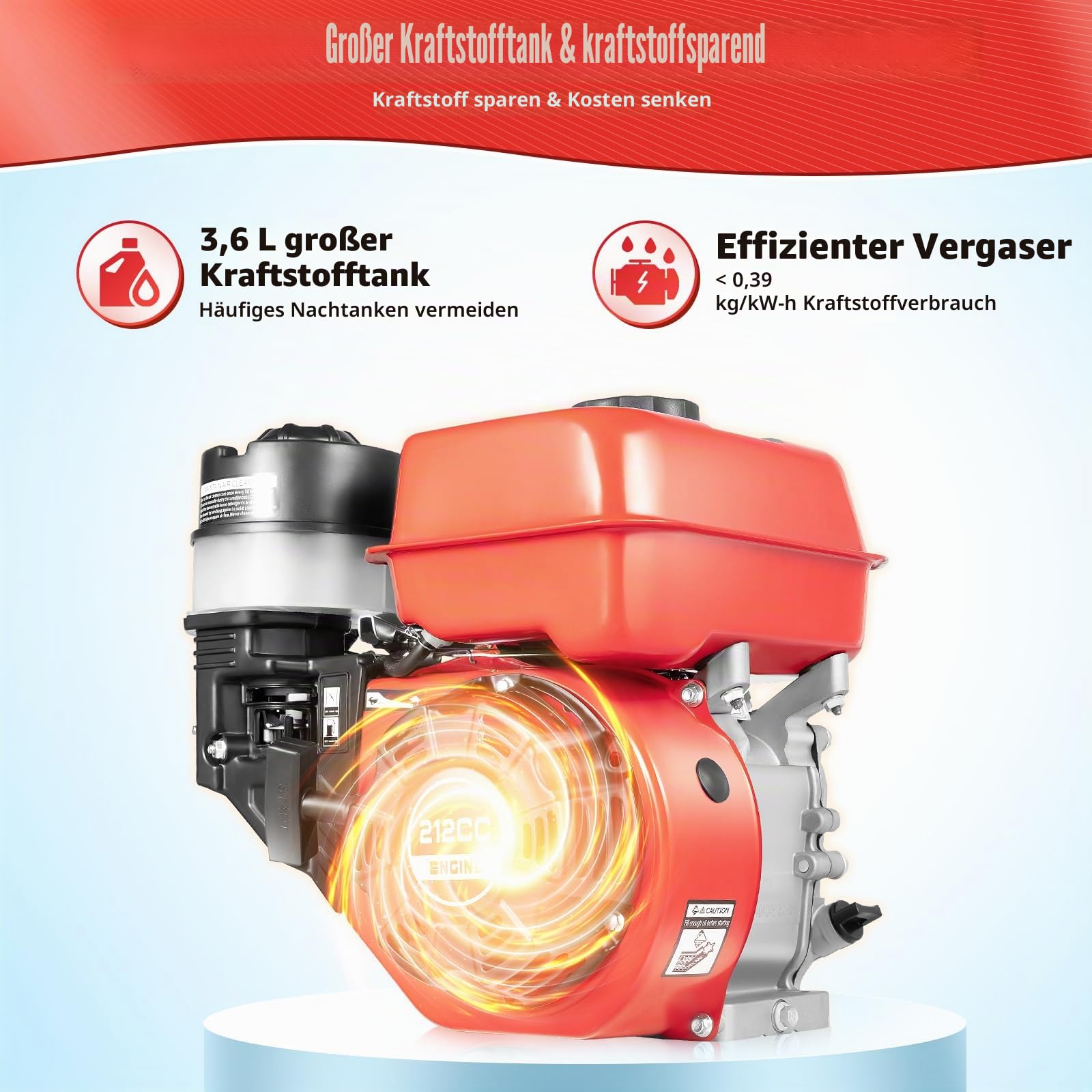 7.5 PS 4Takt Außenborder Motor, 212ccm Heavy Duty Luftgekühlt TCI Außenborder Luftkühlung Elektromotor Benzinmotor Bootsmotor für Schlauchboote, Fischerboote