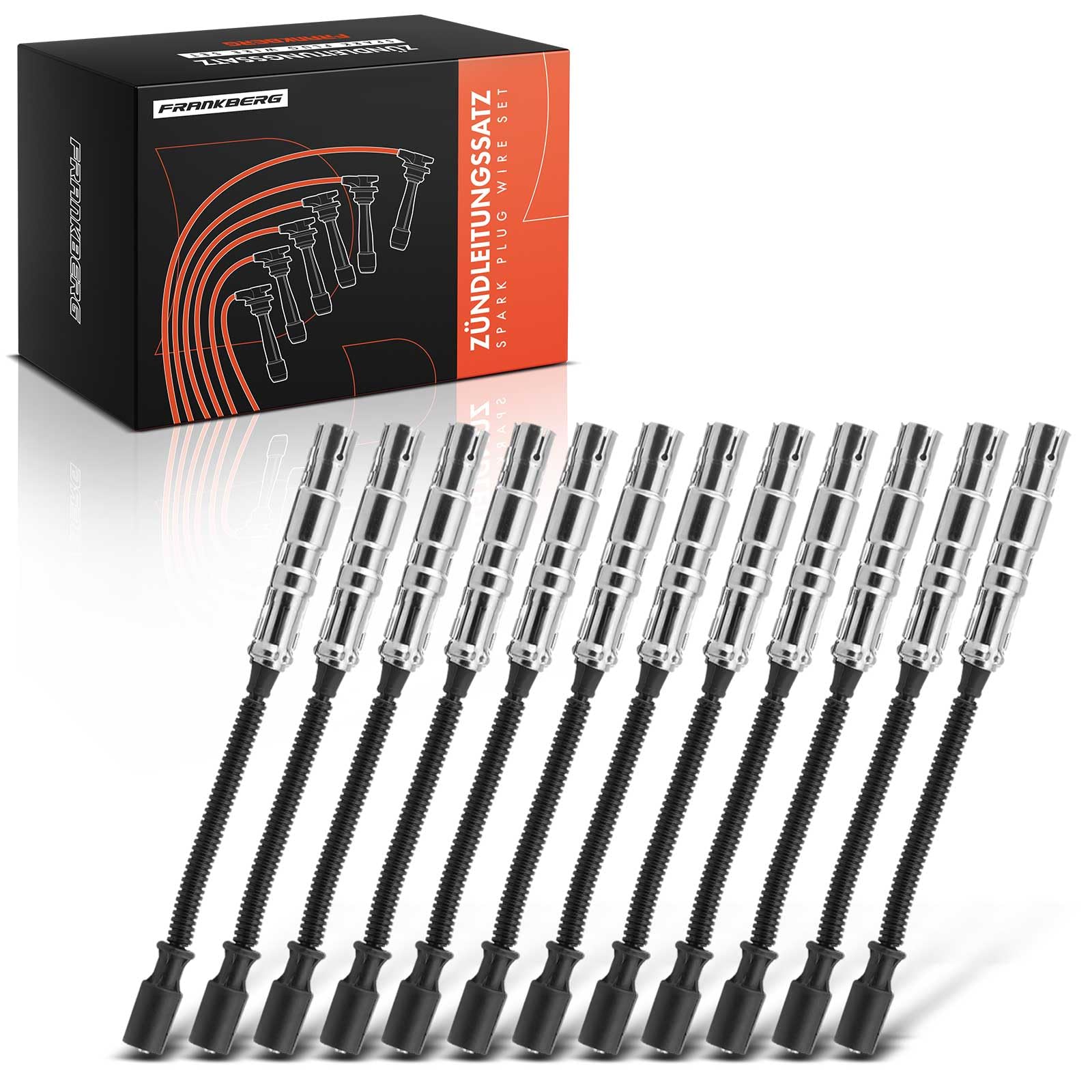 Frankberg 12 cables de encendido 1121500118 | Compatible con: Autobús Vito W639, Viano W639, Clase C W202, CLK C208, Clase E Modelo T S210, Clase M W163