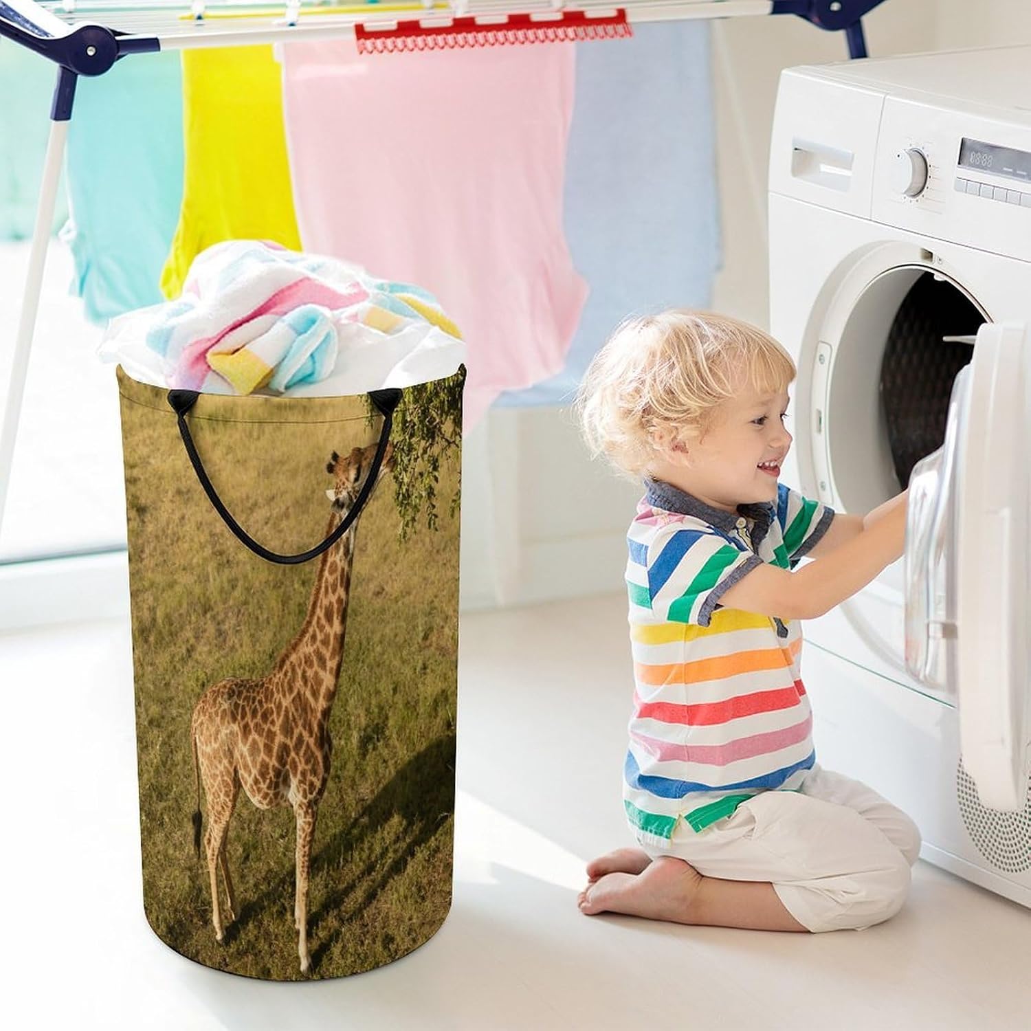 Dirty Clothes Basket Extra Large 110l Open Top Laundry Hamper With Portable Carry Handles, Foldable Waterproof Clothes Basket Spacious Laundry Bag For Bedroom Bathroom Laundry Room Dorm