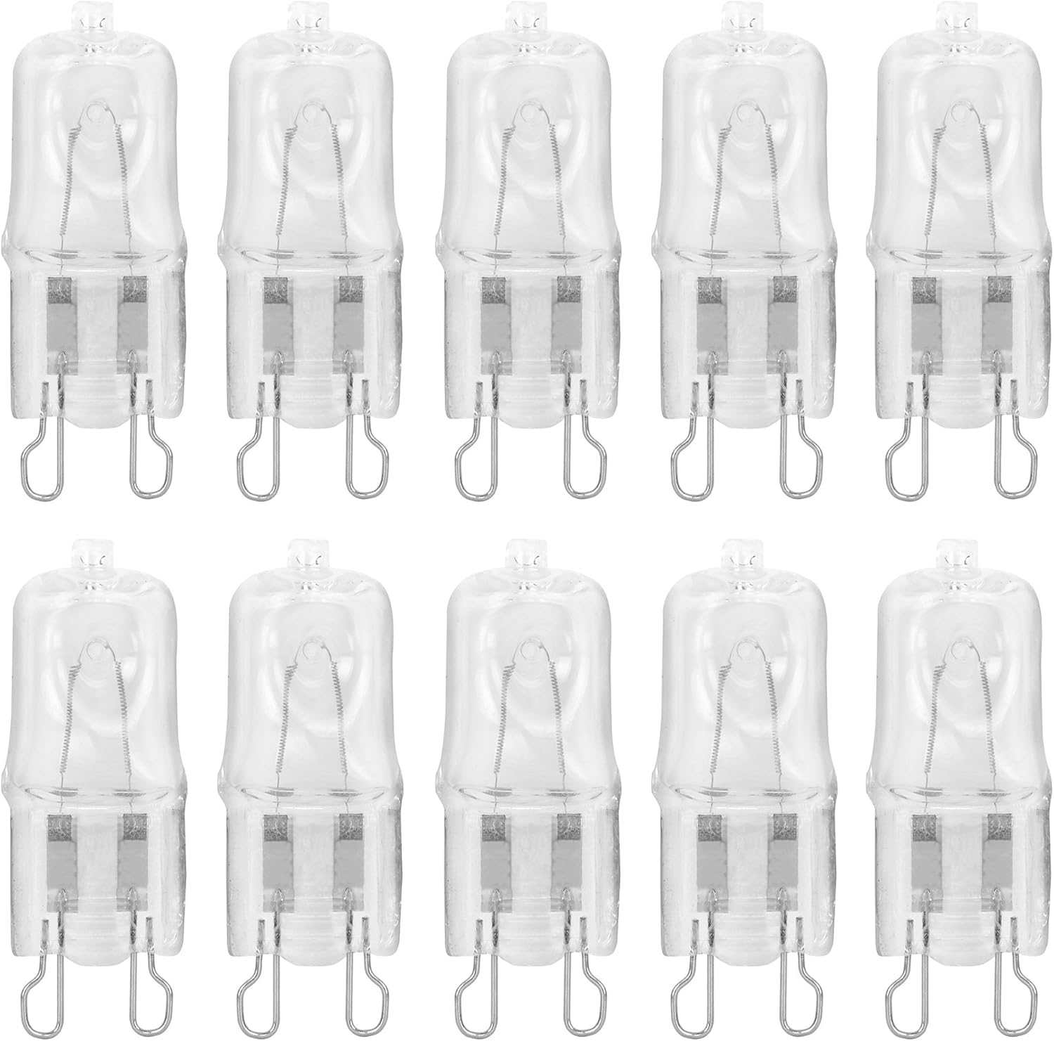 12Vmonster 10 Pack Crystal Clear Lense Q20/G9/CL/120V G9 JCD 20 Watt 120 Volt T4 JD Type Halogen House Hold Light Bulb Hanging Pendant Accent Type Spot Down Lamp Chandelier Sconce Fixture Lighting