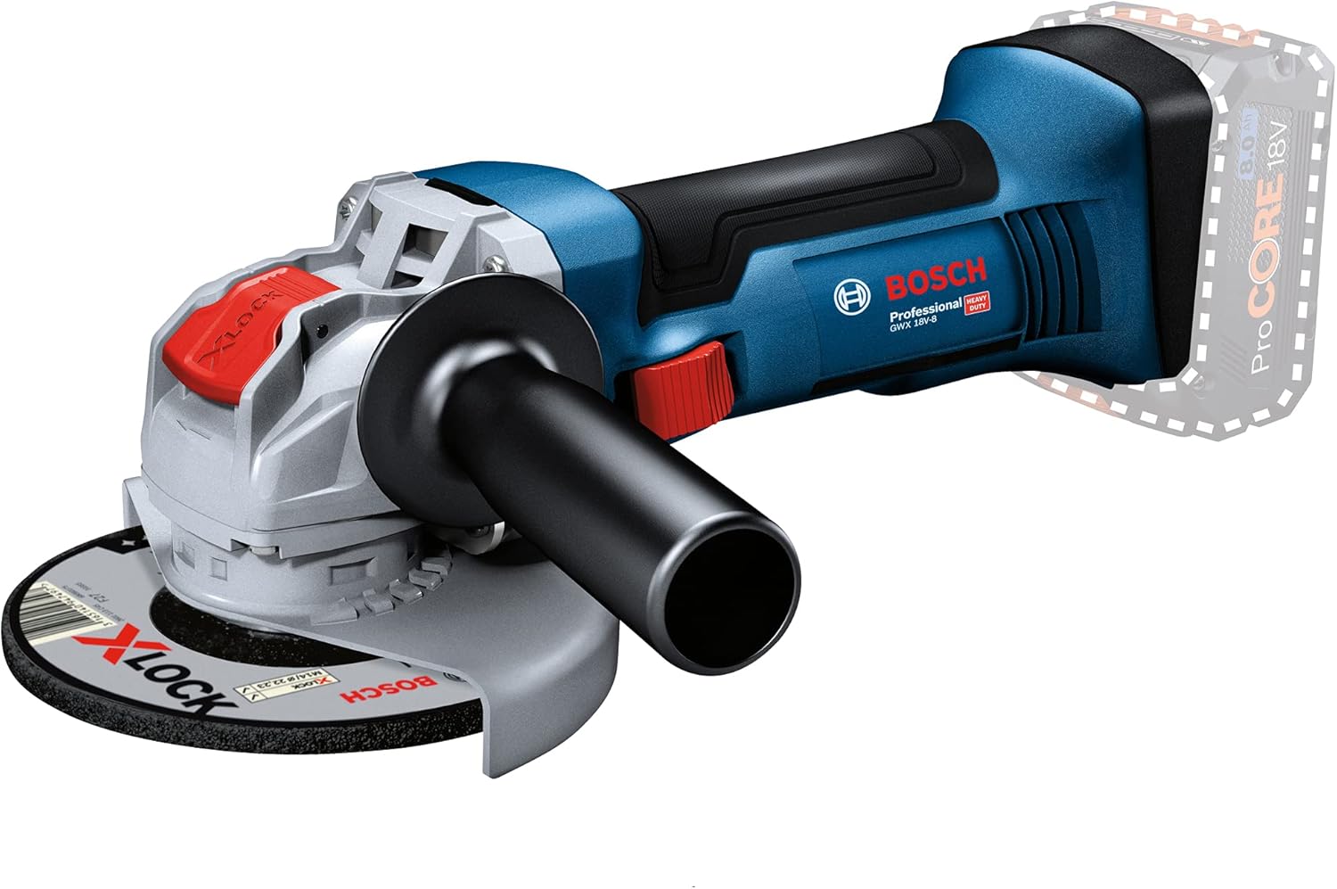 Bosch Professional GWX 18V-8 - Amoladora angular a batería (18V, X-LOCK, Ø disco 125 mm, sin batería, en caja)