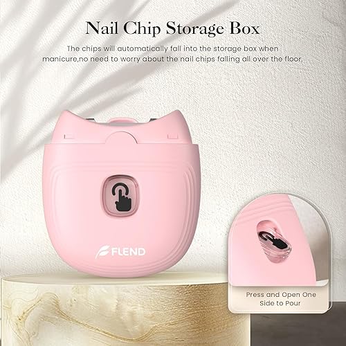 Miniatura 4 de Cortaúñas eléctrico, cortaúñas automático con 2 velocidades, cortaúñas recargable con luz, cortaúñas eléctrico, lima de uñas, recortadora de uñas,