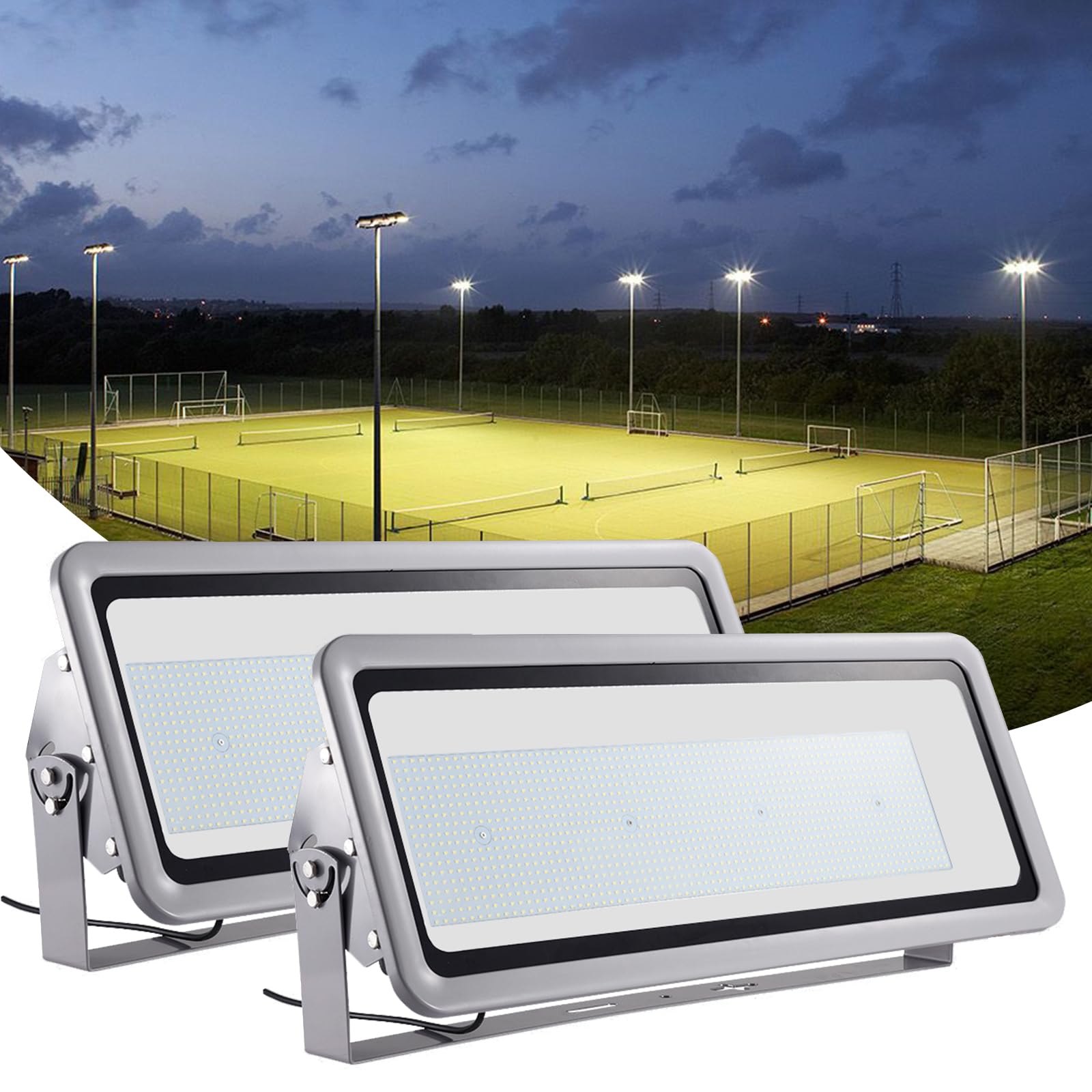 LED Strahler 800W 80000LM Fluter Flutlicht Außenstrahler - 2Pcs 6500K Kaltweiß Superhell Scheinwerfer Wandleuchte, IP65 Wasserfest Innen- Außenbeleuchtung für Garten Hof Garage Hotel Rasen