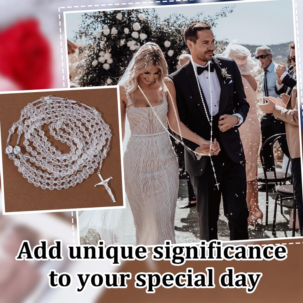 OLYCRAFT Cuerda De Lazo De Boda Con Velo Y Colgante De Cruz - Símbolo De Unidad Para Ceremonia (160cm)