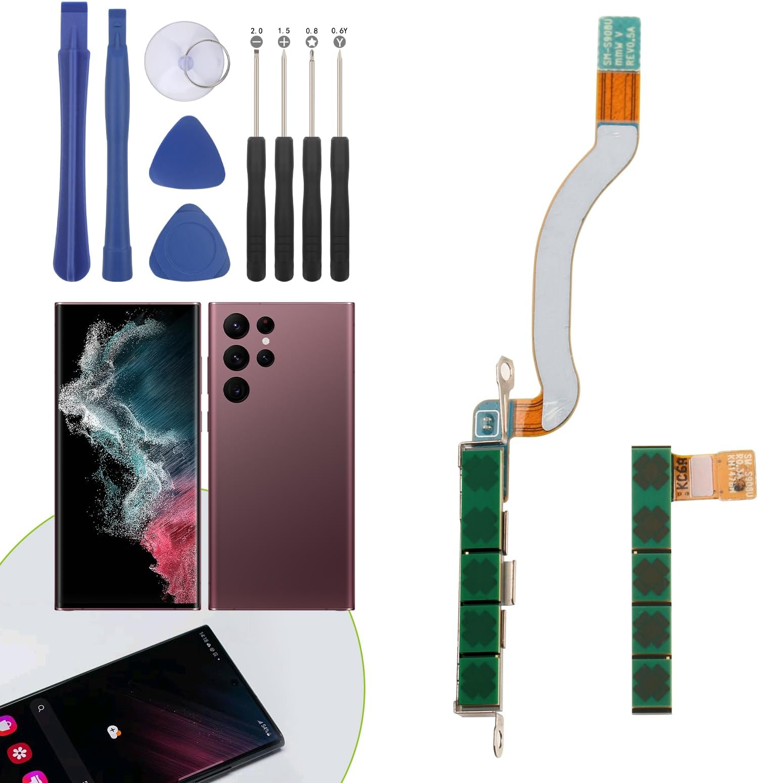 5G Signal Antenna Flex Cable Module for Samsung Galaxy S22 Ultra - Ribbon Connector Replacement with Repair Tools