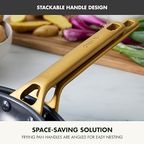 Miniatura 4 de GreenPan Juego de utensilios de cocina antiadherentes Reserve Pro de 10 piezas, cerámica certificada NSF, juego de ollas y sartenes anodizadas duras