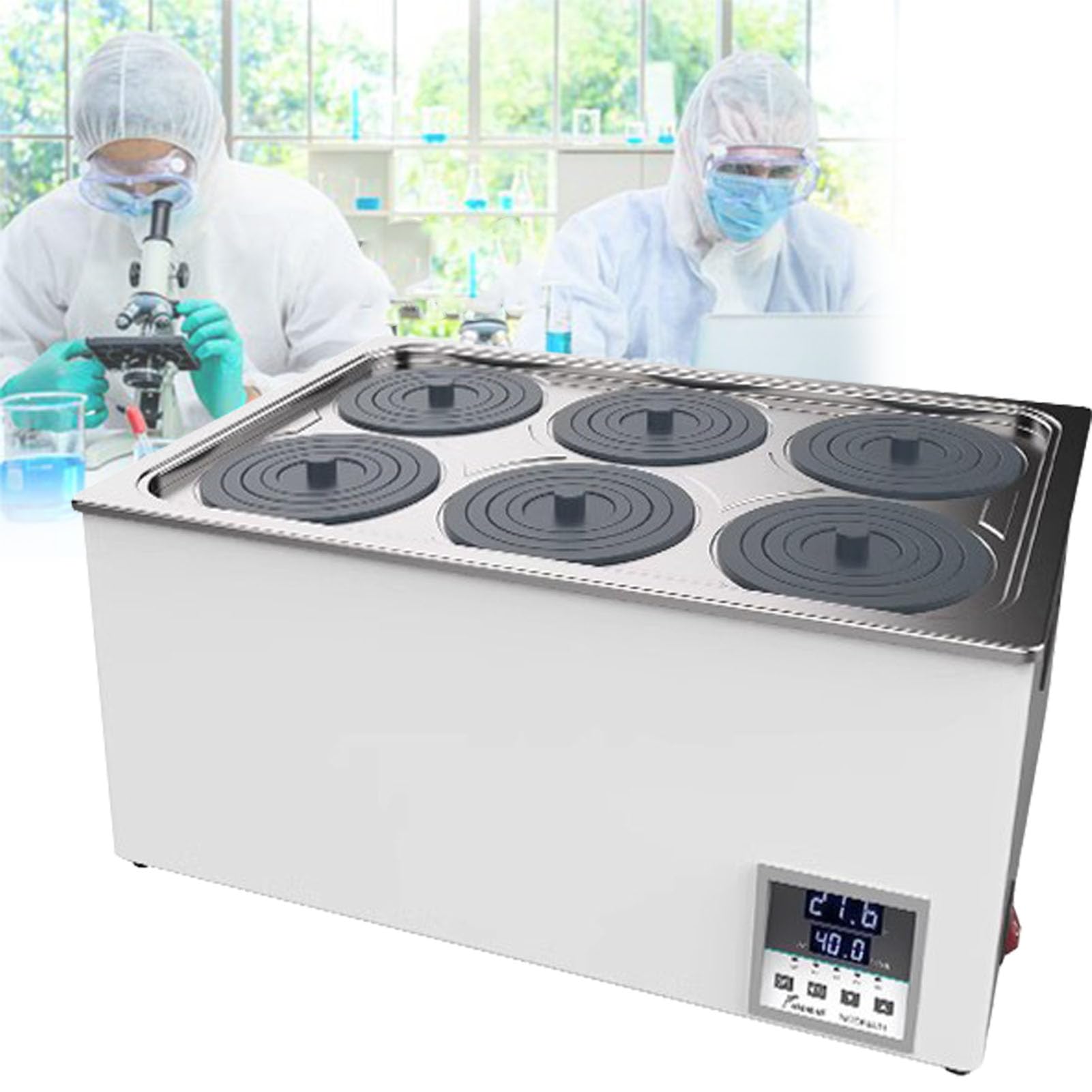 Bagno d'acqua termostatico digitale, Bagno d'acqua di laboratorio di riscaldamento scientifico, Fodera in acciaio inossidabile, Forniture da laboratorio