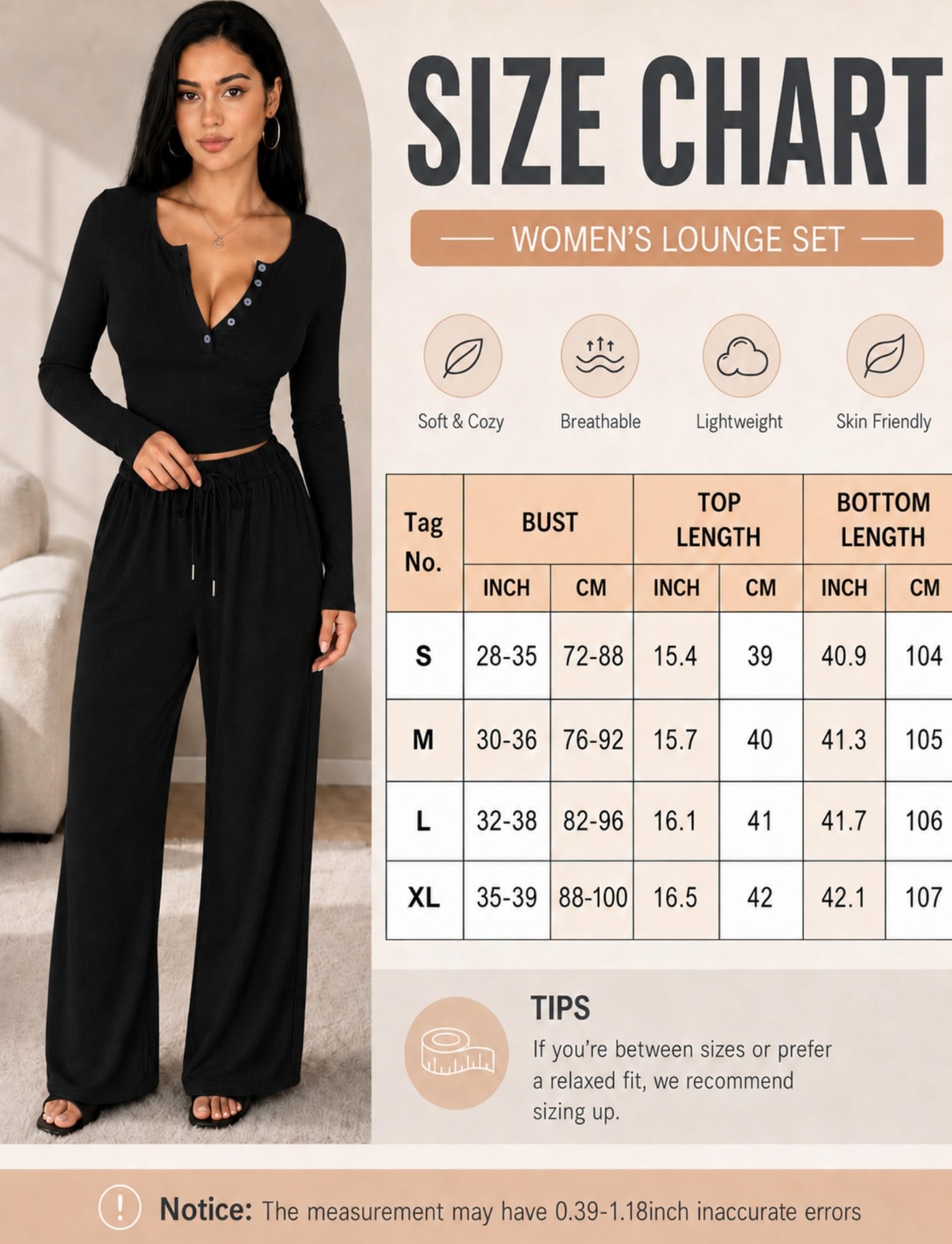 Ensemble De Pyjama Femme Deux Pièces Loungewear À Col V Et Taille Ajustée Confortable pour La Maison