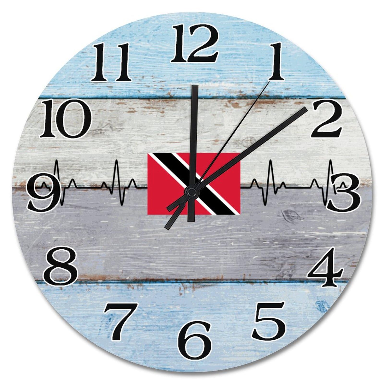 Horloge Trinité-et-Tobago ronde de 38 cm pour la décoration murale du salon