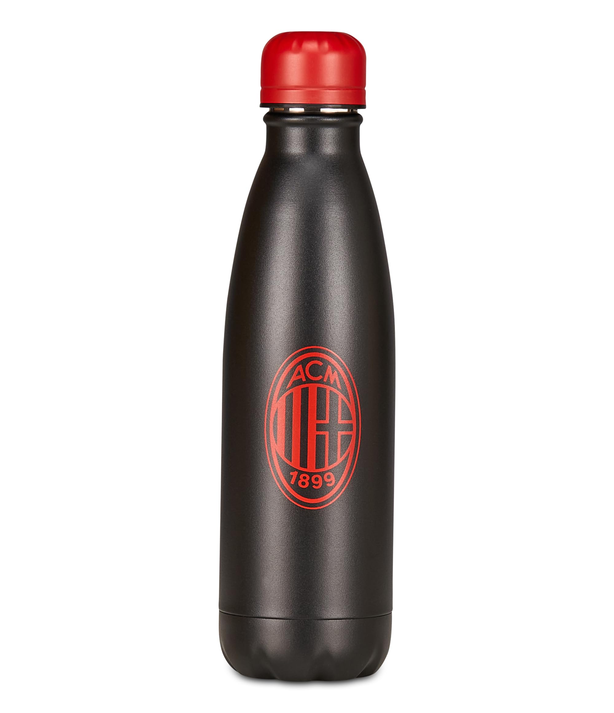 Seven Milan Thermal Bottle, Black, Temperature Maintenance up to 24 Hours, School and Leisure Bottle, Boy, Football, Black, Modern