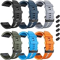 Vista 11 de ZPJPPLX 26mm Compatible with Garmin Fenix 8 AMOLED 51mm/8Pro/7X Pro/6X Pro/7X/6X/5X Plus/5X bands,Silicone watch band for Descent Mk2i MK3i
