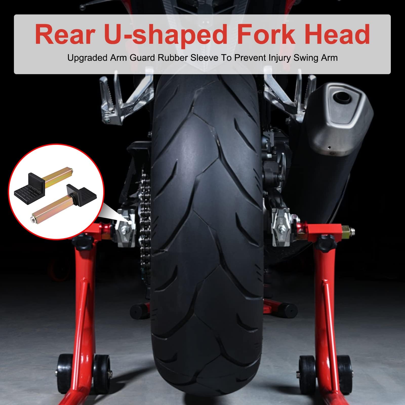 Supporto a forcella per cavalletti moto, cavalletto posteriore, gancio per treppiede di sollevamento forcellone per sollevatori moto, stile C