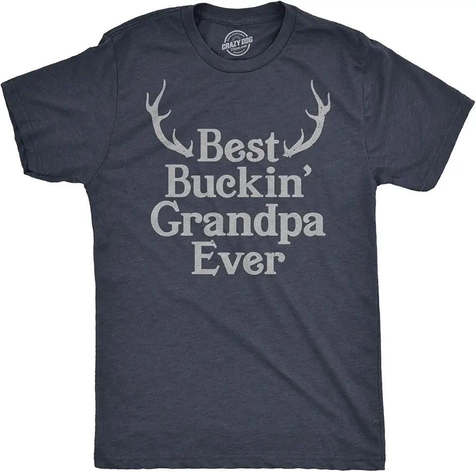 Crazy Dog T-Shirts Mens Best Buckin Grandpa Ever...