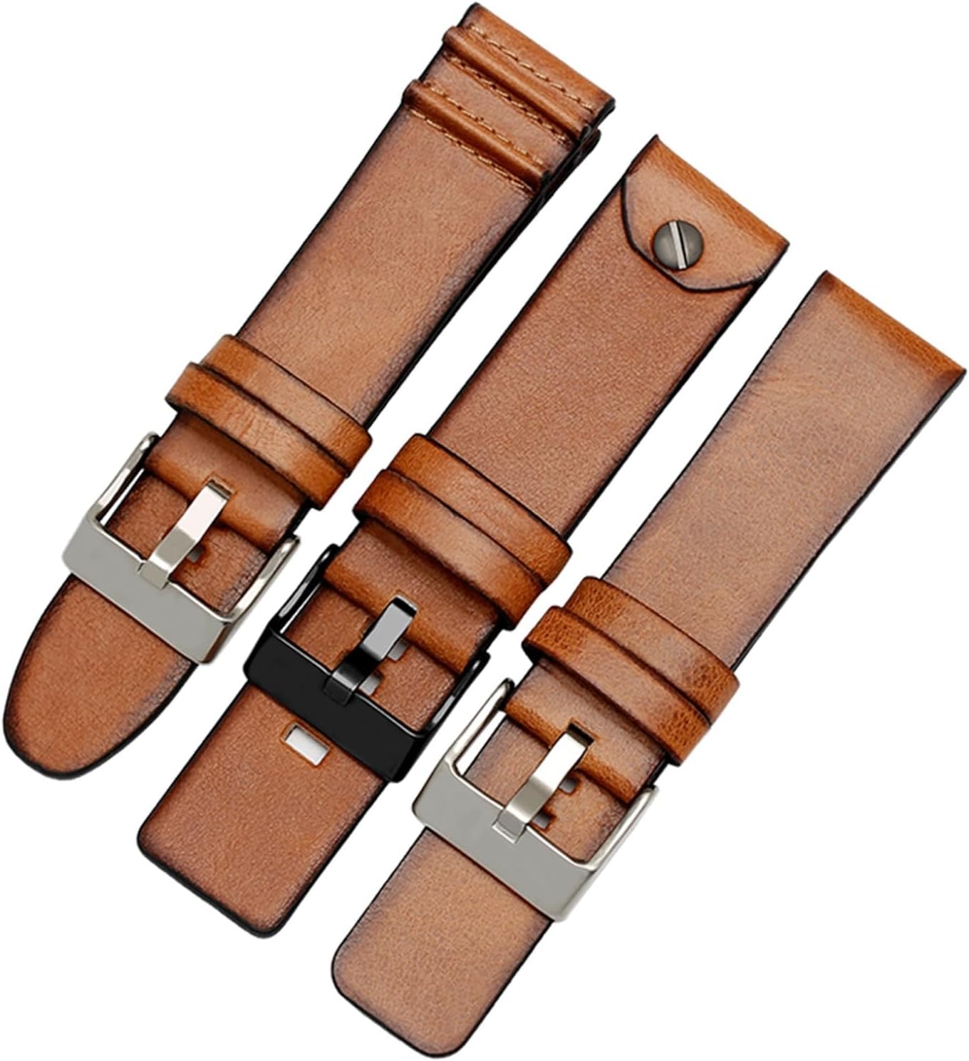 yingyingjia 24mm 26mm Genuine Leather Bracelet Compatible With Diesel DZT2002 DZ7408 DZ4476 DZ4343 Watch Strap Brown Watchband Retro Wristwatches Band