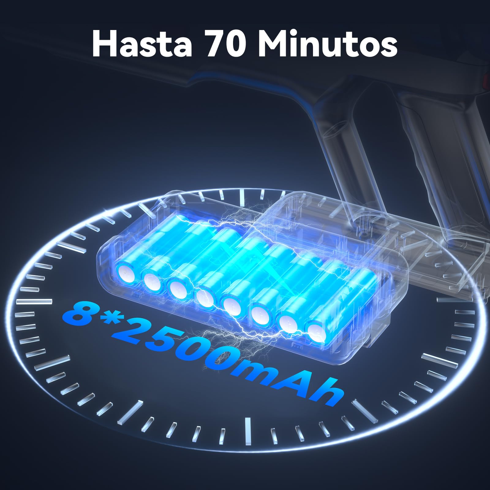 X8 Aspiradora sin Cable 48Kpa/580W/70Mins, 2026 Escoba Aspirador Vertical Potente de 1.6L/Pantalla LED, Cepillo Anti-Enredo, Vacuum Cleaner para Suelo/Alfombra/Pelos de Animales