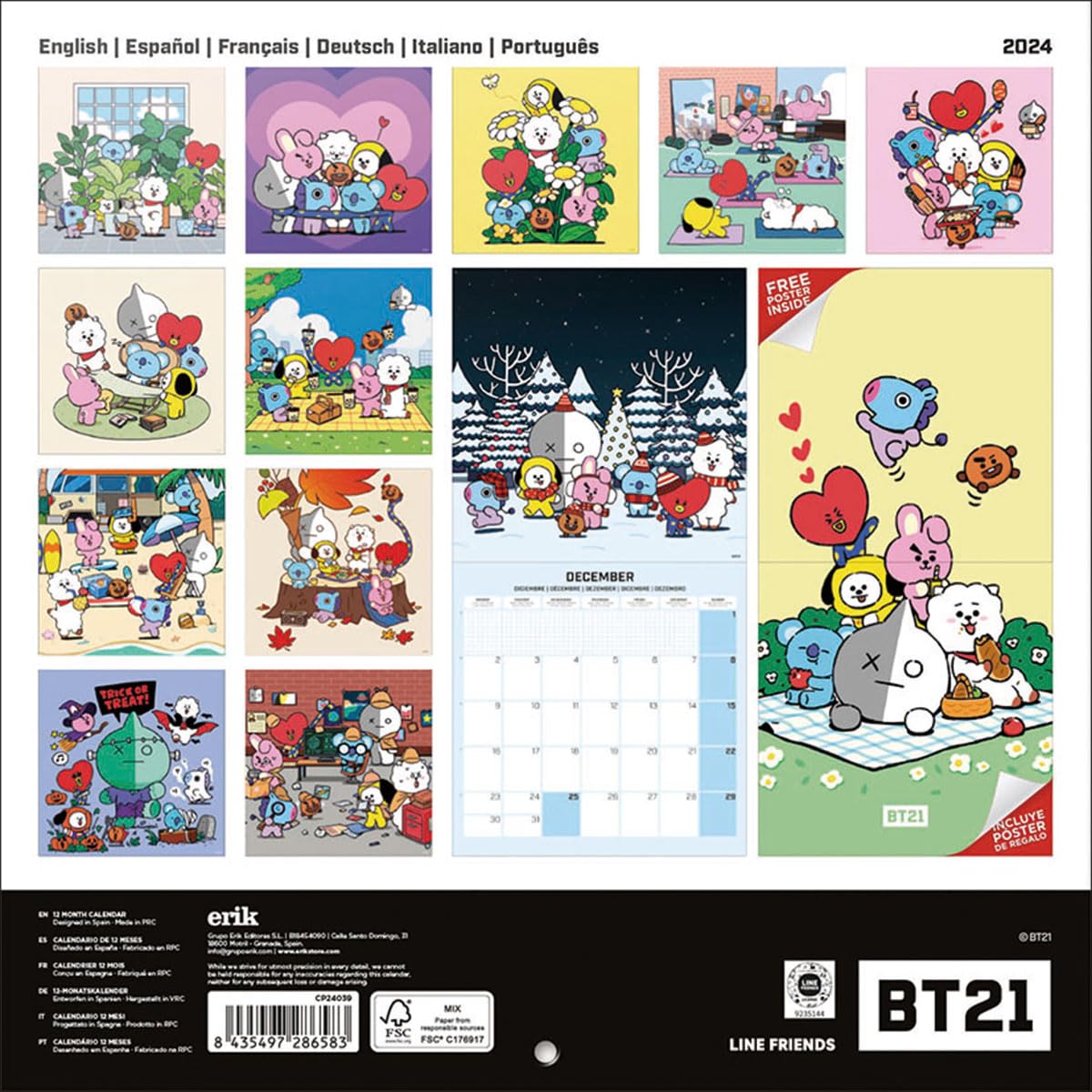 Amazon | 2024年 トライエックス BT21（輸入版） カレンダー CL-536