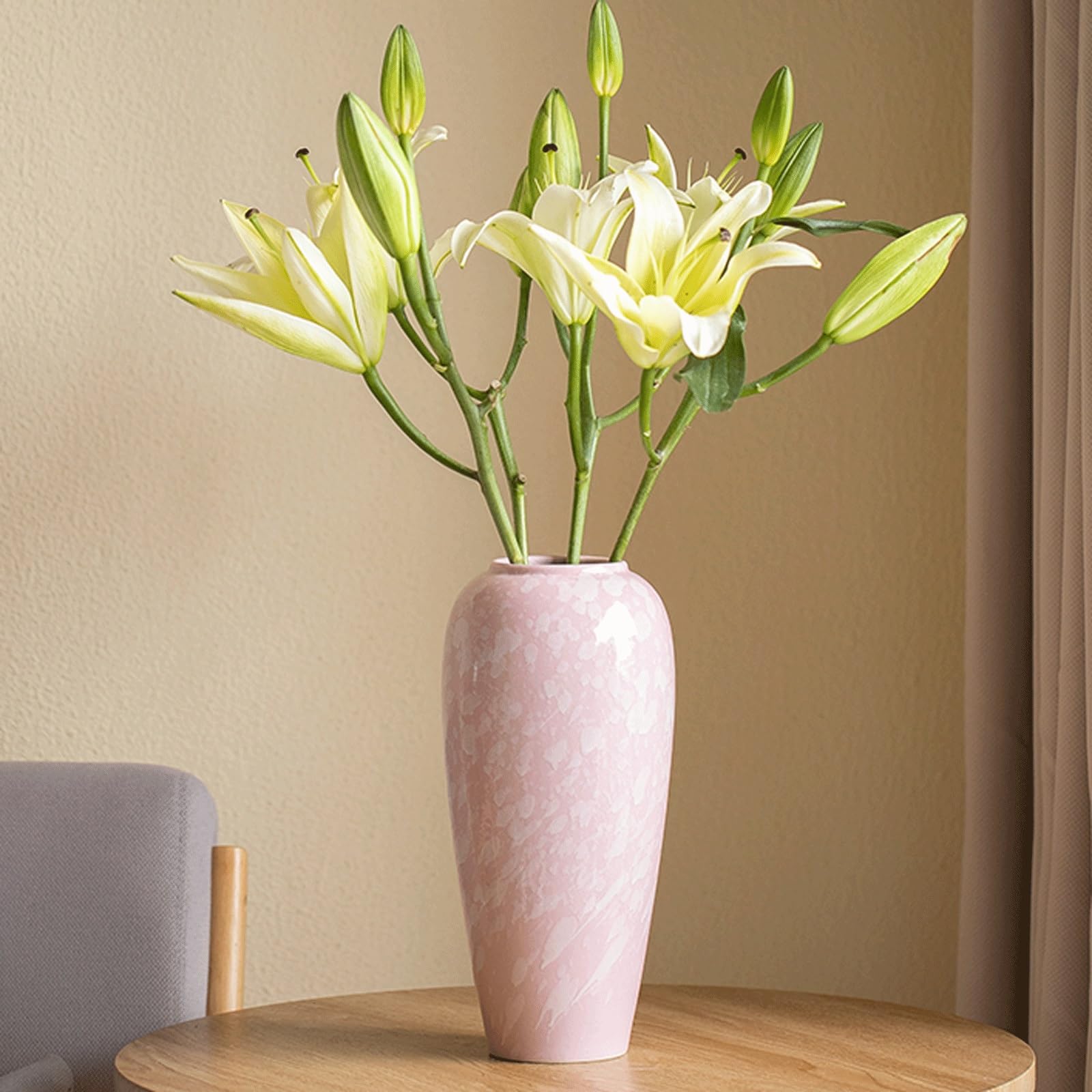 Jarrón de cerámica Jarrón Moderno de Flores secas for Cocina, Sala Estar, Dormitorio, Oficina, Estante, Mesa, Centro Florero
