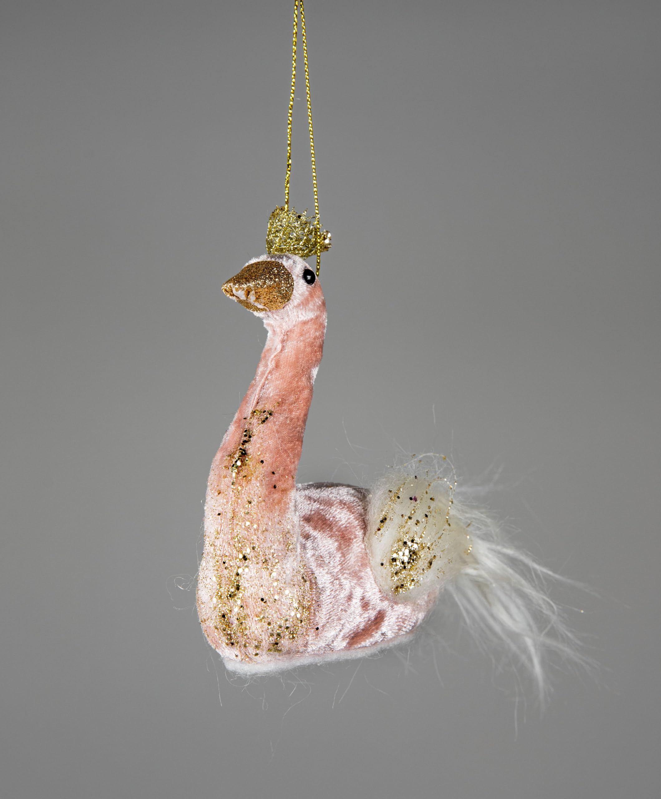 Shatchi Swan Light Pink 12X13cm - Christmas Tree Hanging Decorations Festive Decorative Ornaments Fairy Tale Themed Xmas Tree Pendant