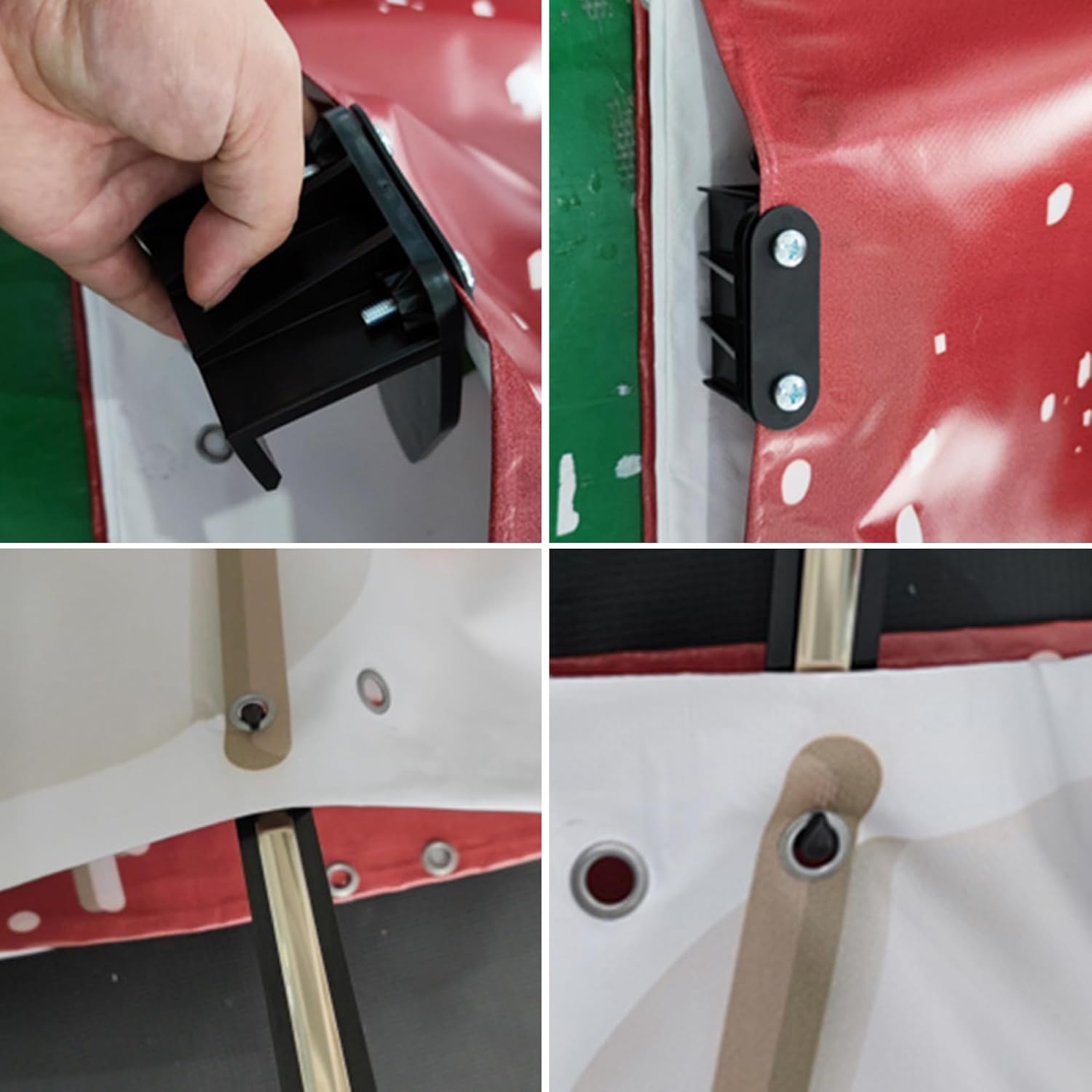 Garage Door Banner Clips 6Pcs Springed Garage Door Banner Clamps with Installation Accessories Nylon Garage Door Banner Installation Clips for Halloween, Christmas Garage Door Banner Clips