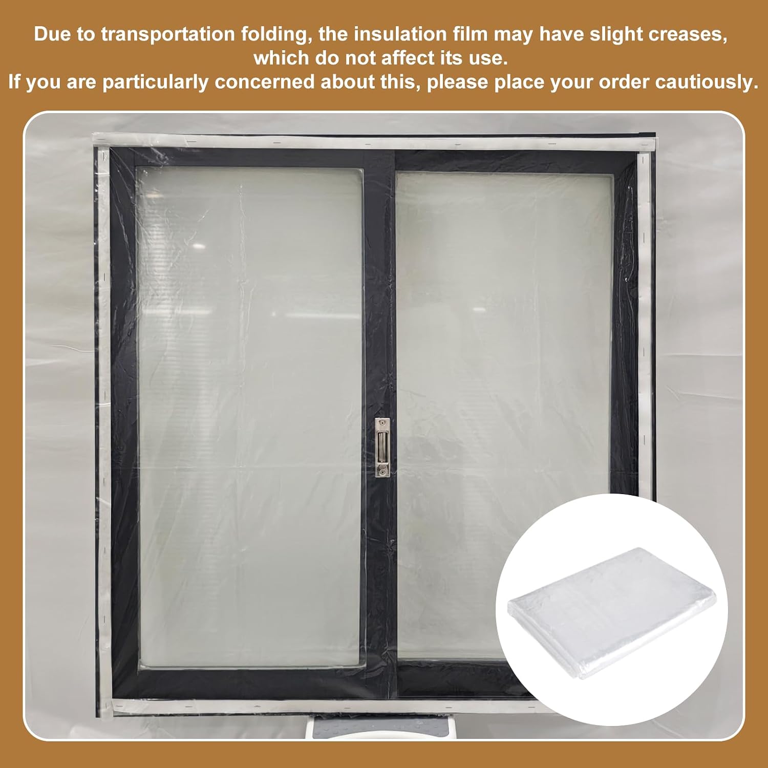 Adjustable Window Insulation Kit for Winter Keep Cold Out, Cuttable Transparent Film with Adhesive Straps, Reusable Plastic Film for Winterizing Thicken Thermal Insulation (3 Set-47inX63in)