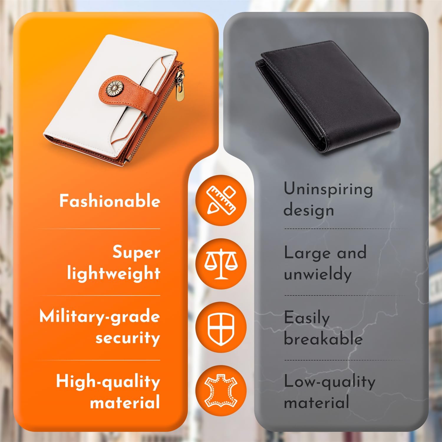 Small Wallet Women RFID Blocking Soft Leather Bifold Compact Card Holder Wallet for Women with Zipper Coin Pocket Beige Brown - Image 7