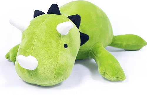 Desconocido Peluche de dinosaurio con peso, peluche de dinosaurio con peso para ansiedad, almohada de ansiedad, 1.63 libras, 14 pulgadas, verde.