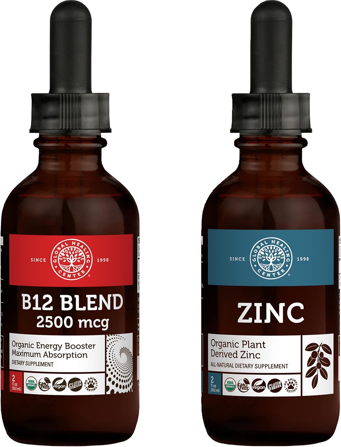 Organic B12 & Zinc Kit Soporte de Tiroides, Energía, Estado de Ánimo