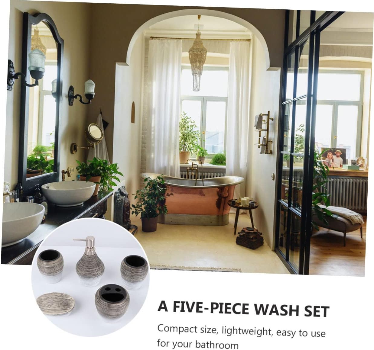 5pcs Bathroom Accessories Home Gargle Cup Toothbrush Holder Soap Holder Travel Toothbrush Cup Ceramic Toiletries