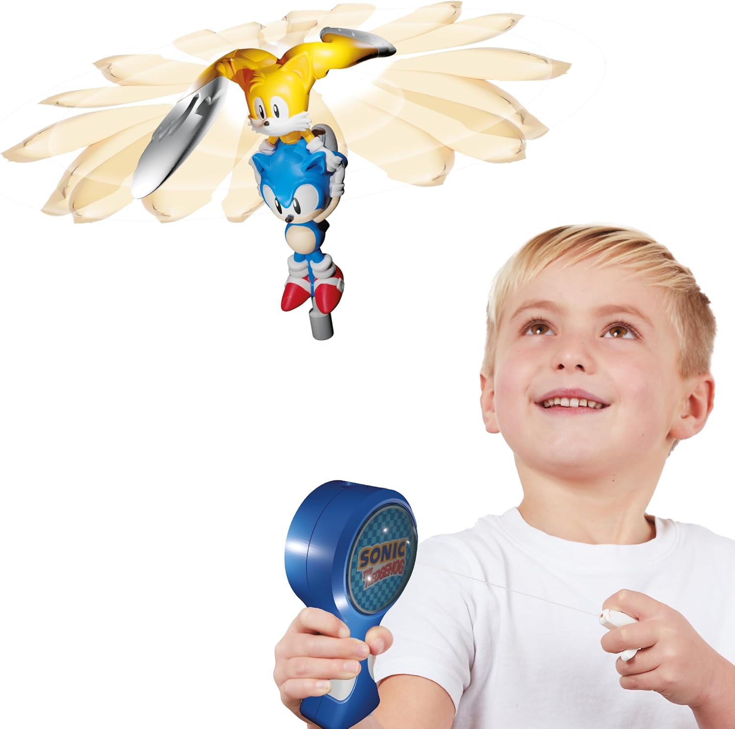 Flying Heroes 07981 Sonic The hedgehog Flash Pull The Cord to Watch Them Fly Action Toy Ideal Present for Boys Aged 4-7 Years Tails. No Batteries Required