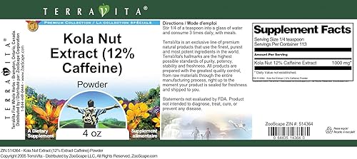 Miniatura 4 de Extracto de nuez de cola (12% de cafeína) Polvo (4 oz, ZIN 514364) - Paquete de 2