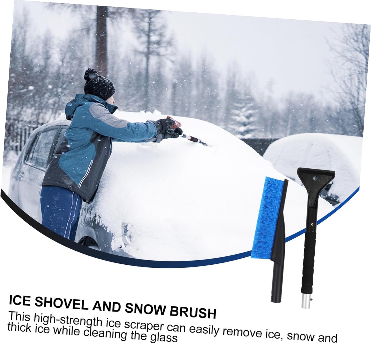 Abaodam Multi-Function Car Snow Brush Ice Shovel Auto Ice Scraper Brush for Car Removal