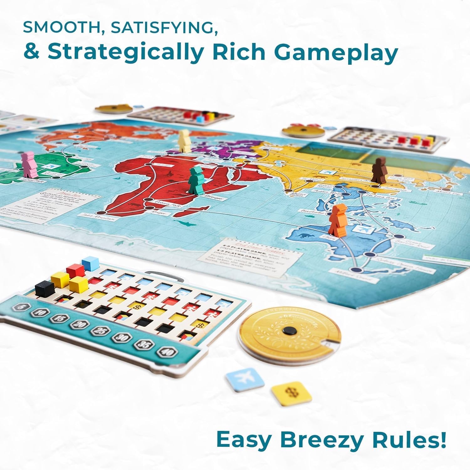 Underdog Games Trekking the World 2nd Edition - Award-Winning Board Games for Kids & Adults Ages 12+ - Easy-to-Learn Strategy Journey for Globetrotters, Perfect for Family Game Night & Educational Fun - Image 4