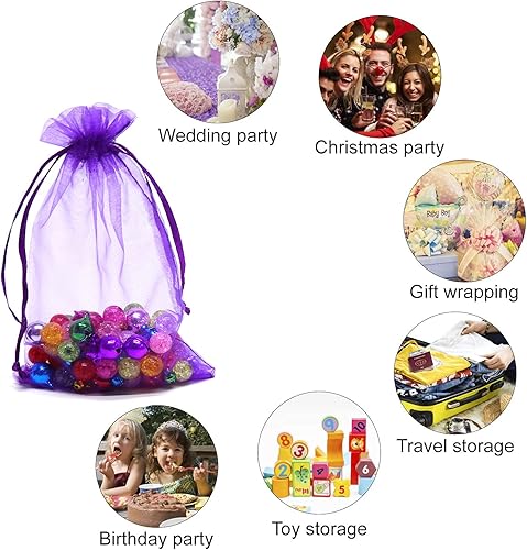 Miniatura 226 de Dealglad 100pcs Drawstring Organza bolsas de joyería caramelo para fiestas, casamientos, regalos Negro