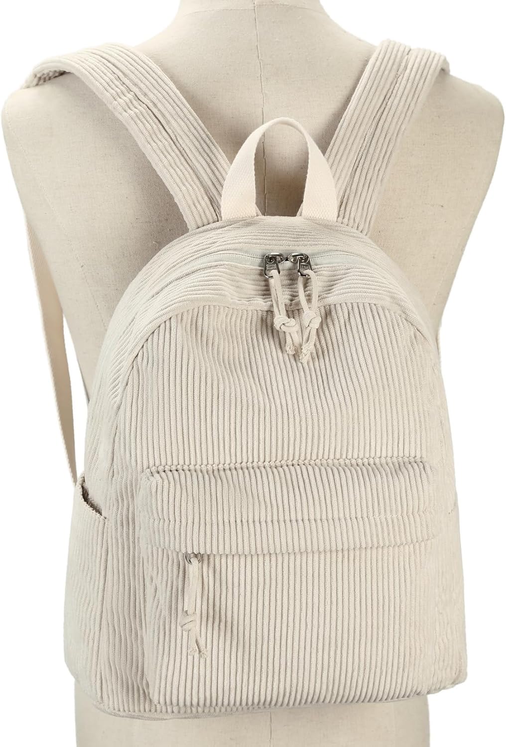 LEDAOU Mini Backpack Set Fashion Bookbags with Purse Wallet Cute Backpack Set for Women Teens School Travel Bag (2pcs+wallet, Beige) - Image 8