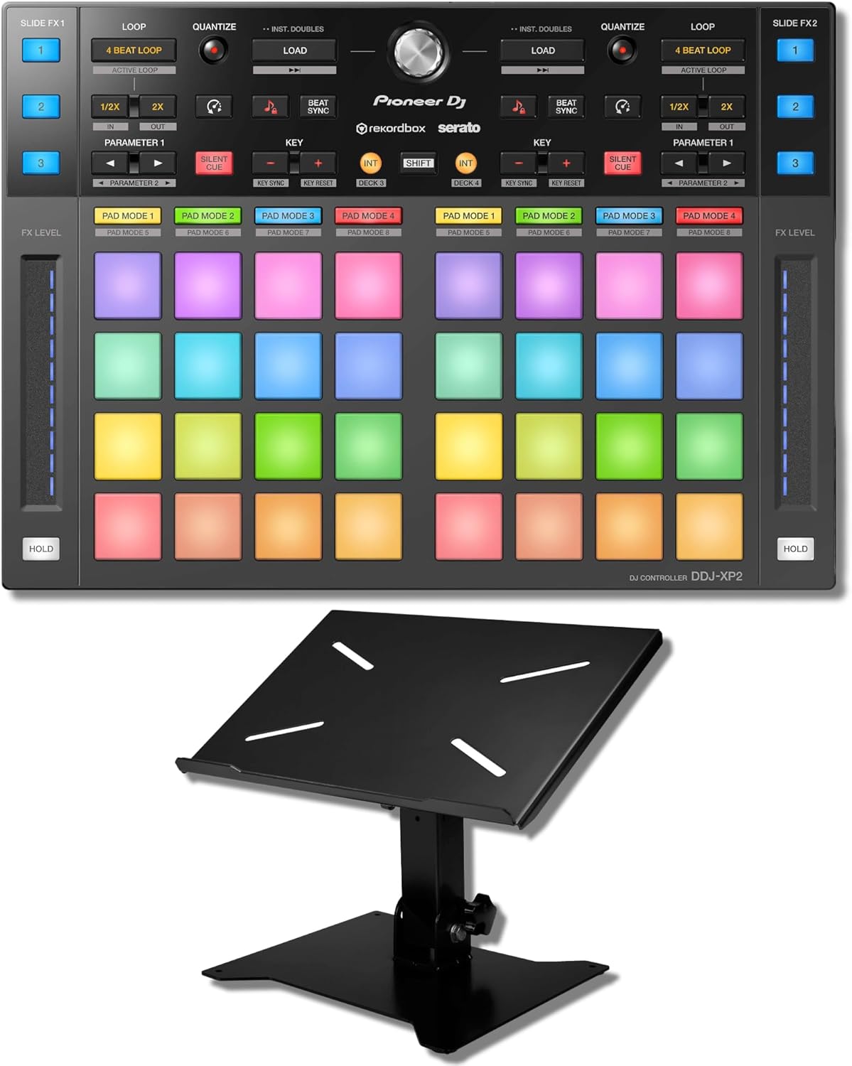 Pioneer DDJ-XP2 Sub-Controller for Rekordbox DJ/Serato DJ Pro with Pioneer DJC-STS1 - Stand for DJ Booth