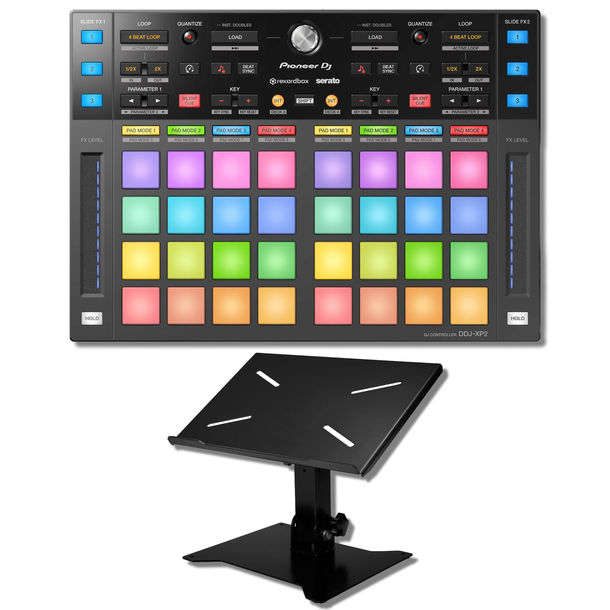 Pioneer DDJ-XP2 Sub-Controller for Rekordbox DJ/Serato DJ Pro with Pioneer DJC-STS1 - Stand for DJ Booth
