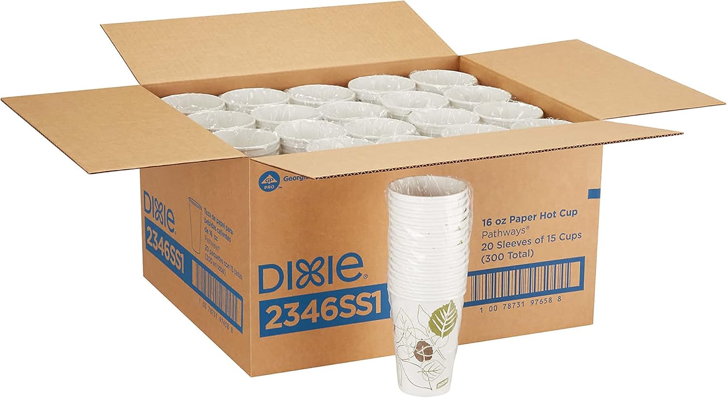 Dixie Pathways Paper Hot Cups, 16 oz.