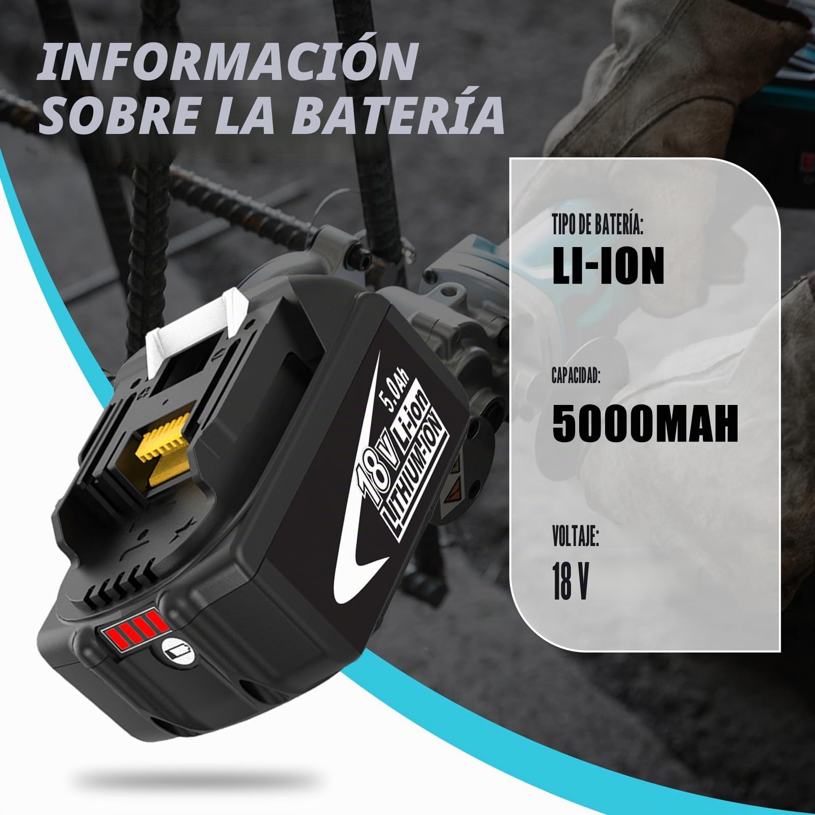 2pcs BL1850 5,0Ah batería de Repuesto para Makita batería 18V con Cargador para Makita Cargador 18V DC18RCT Compatible para 14.4V-18V BL1860 BL1850B